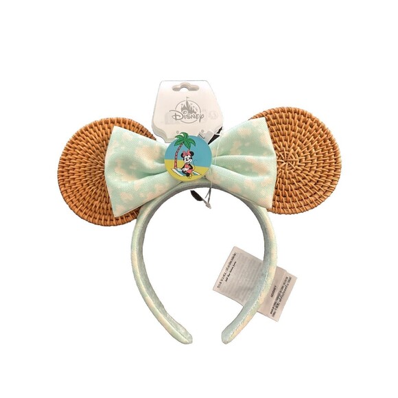 2024 Disney Parks Minnie Mouse Summer Tropical Palm Tree Rattan Headband Ears main image 8